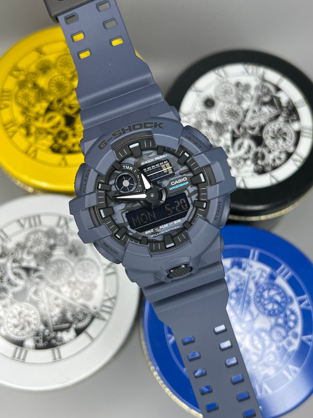 بند رزینی سرمهای و طراحی اسپرت ساعت G-SHOCK GA-700CA-2ADR