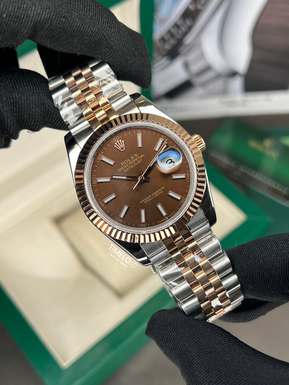 رولکس دیتجاست قهوه ای